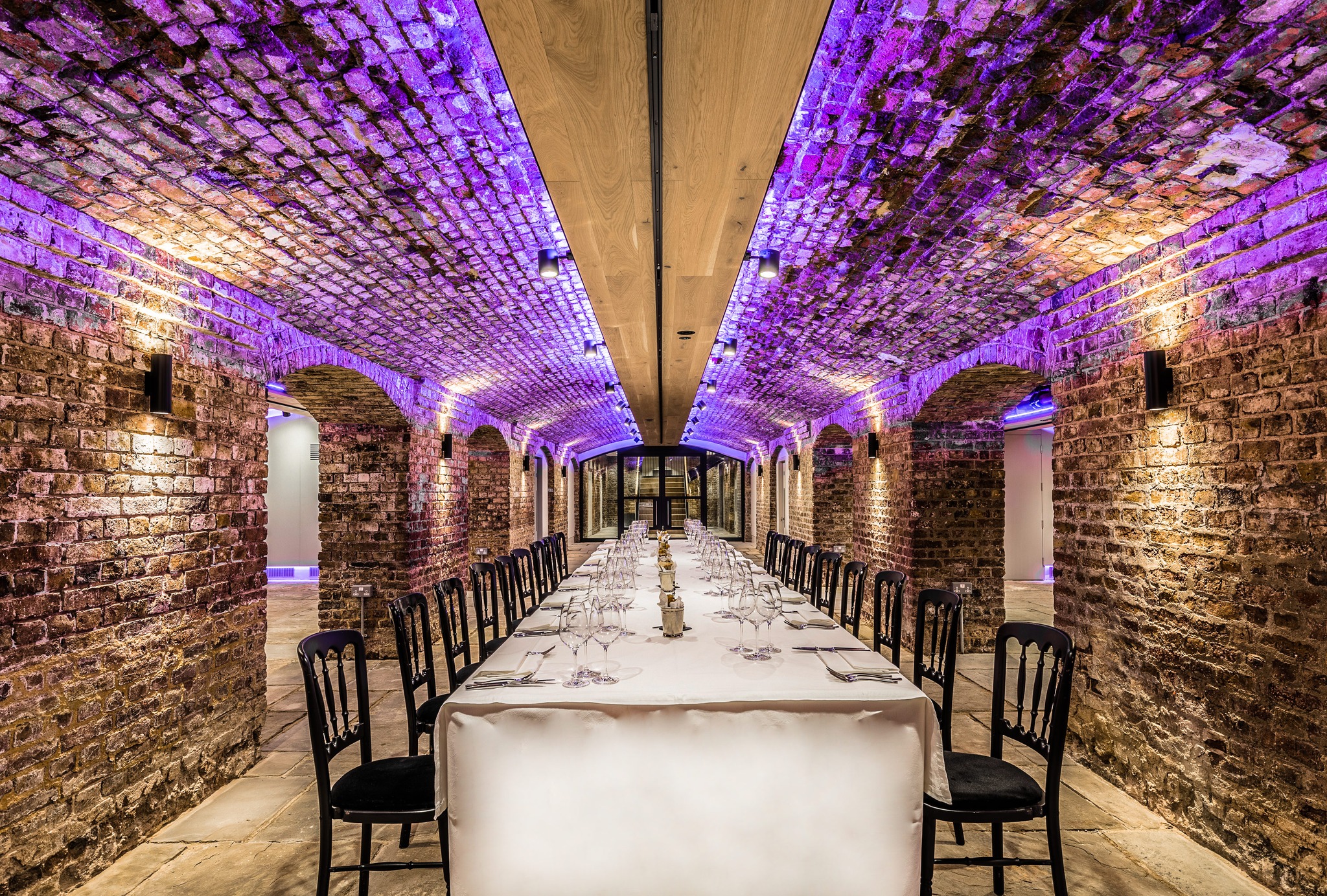 Private dining setup at Glaziers Hall