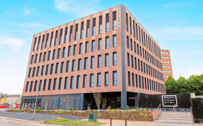 The Quad Telford building exterior, a modern multi-storey brick block