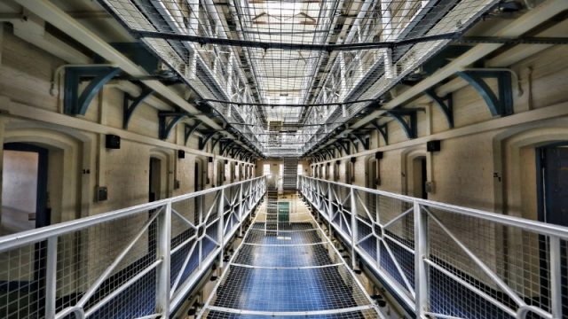 Prison wing landings and walkway at Shrewsbury Prison